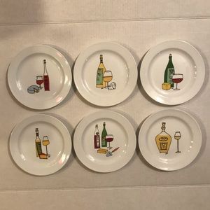 Set Of 6 Porcelain Canapé/Hors d’oeuvre/App Plates By Ursula Dodge 6.75”